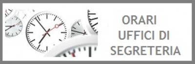 ORARI DI RICEVIMENTO AL PUBBLICO – UFFICI DI SEGRETERIA